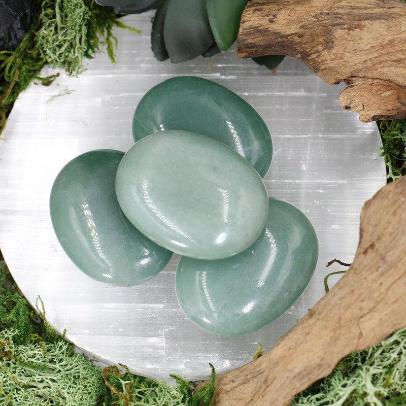 Polished Green Aventurine Palm Stones || China-Nature's Treasures