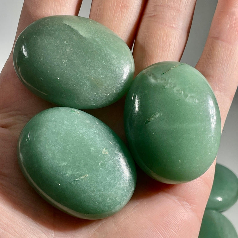 Polished Green Aventurine Palm Stones || China-Nature's Treasures