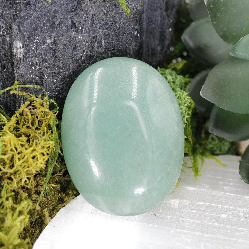 Polished Green Aventurine Palm Stones || China