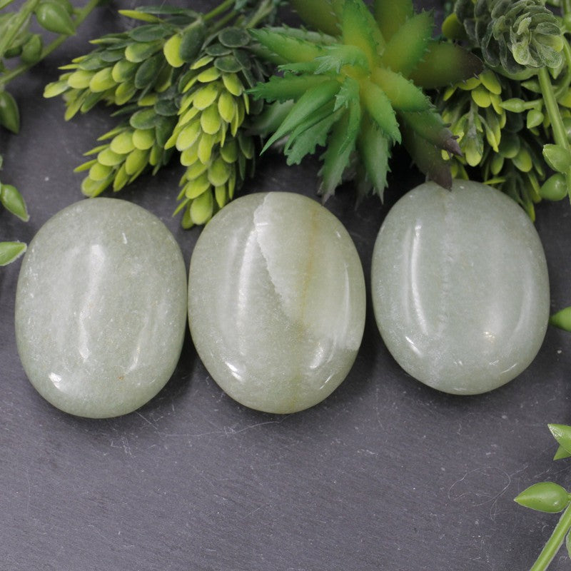 Polished Green Aventurine Palm Stones || Compassion || India-Nature's Treasures