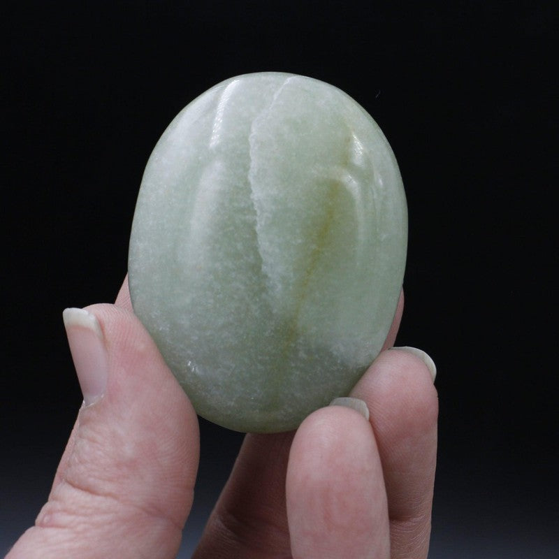 Polished Green Aventurine Palm Stones || Compassion || India-Nature's Treasures