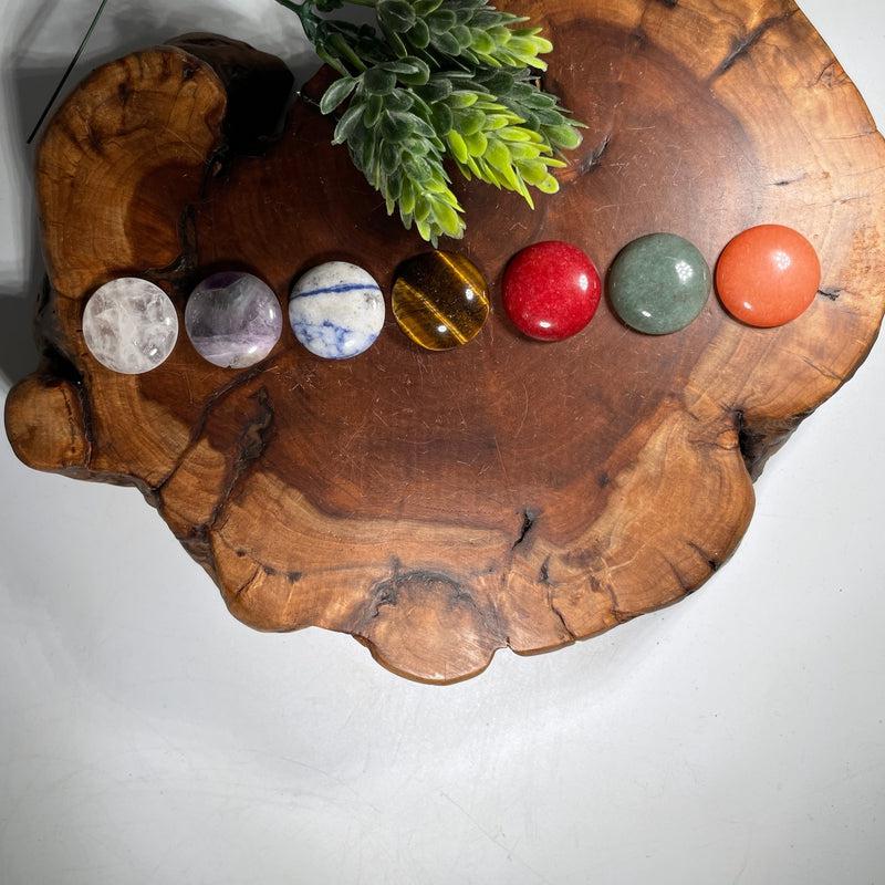 Polished Half Sided Circle Cabochon Chakra Set-Nature's Treasures