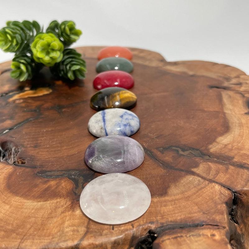 Polished Half Sided Circle Cabochon Chakra Set-Nature's Treasures