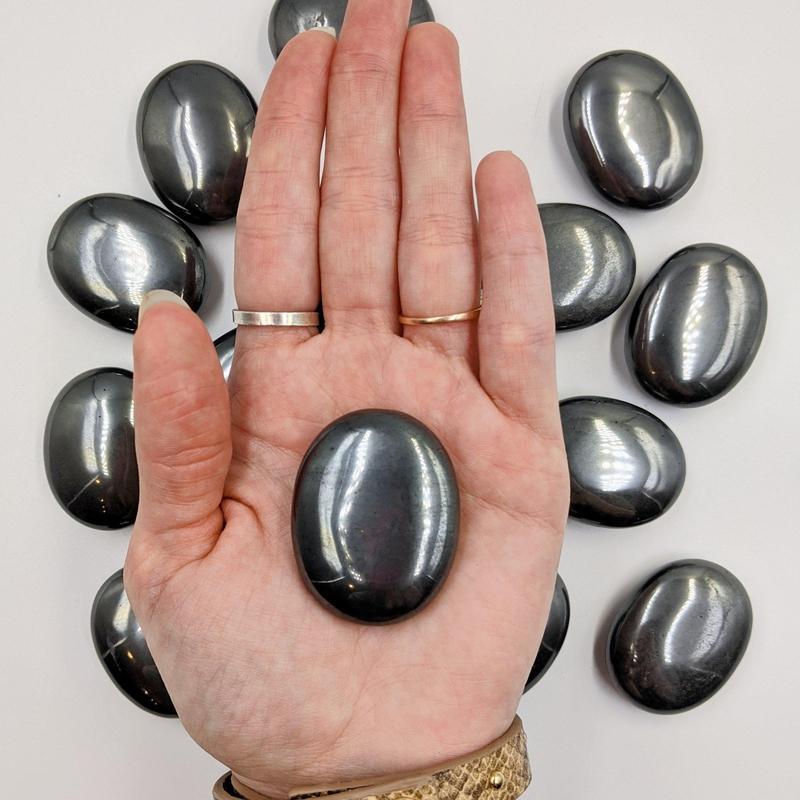 Polished Hematite Palm Stones || Grounding, Protection || Africa-Nature's Treasures