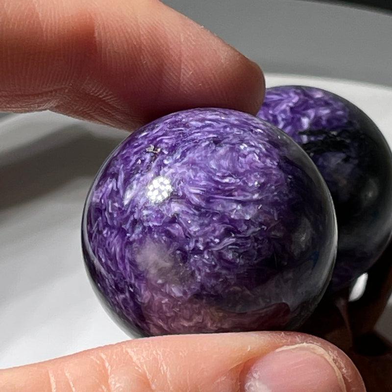 Polished High-Grade Charoite Spheres || Russia-Nature's Treasures