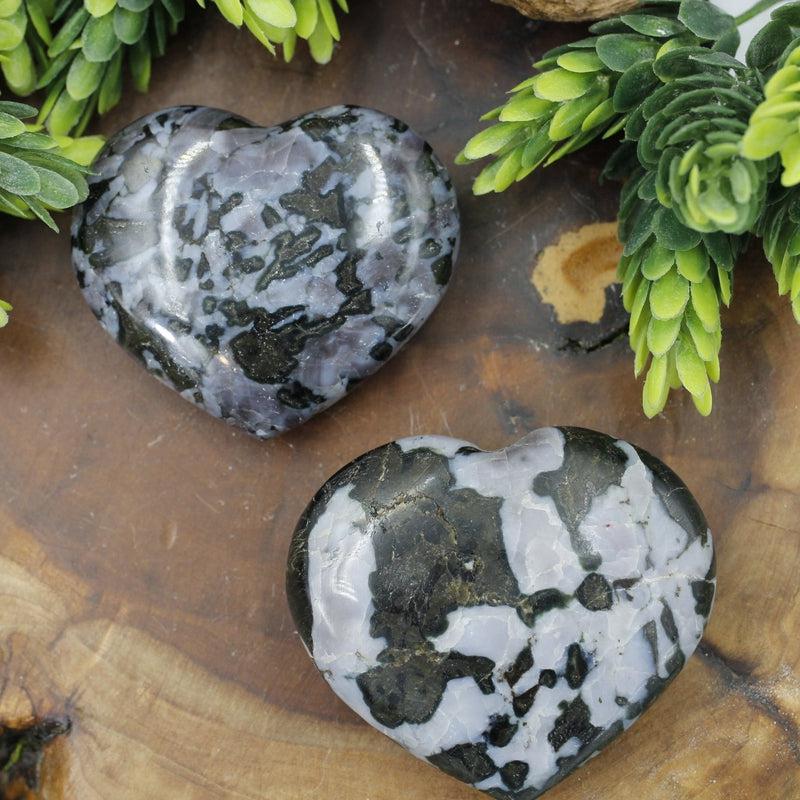 Polished Indigo Gabbro Hearts || Shadow Work, Grounding, Psychic Enhancer || Madagascar-Nature's Treasures