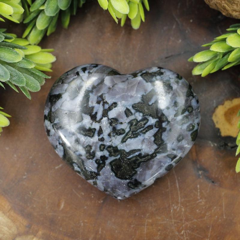 Polished Indigo Gabbro Hearts || Shadow Work, Grounding, Psychic Enhancer || Madagascar-Nature's Treasures