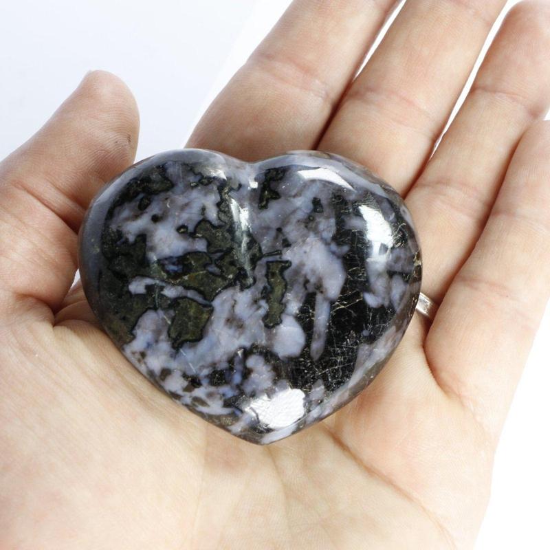 Polished Indigo Gabbro Hearts || Shadow Work, Grounding, Psychic Enhancer || Madagascar-Nature's Treasures