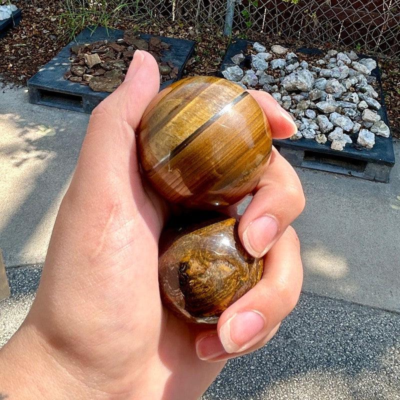 Polished Iron Tiger's Eye Spheres || Motivation || Canada-Nature's Treasures