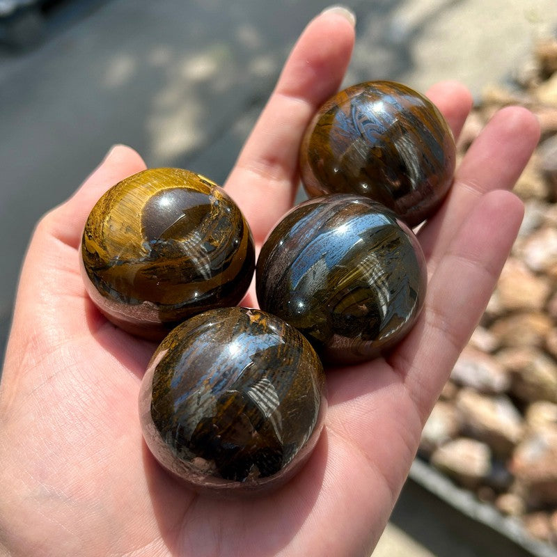 Polished Iron Tiger's Eye Spheres || Motivation || Canada-Nature's Treasures