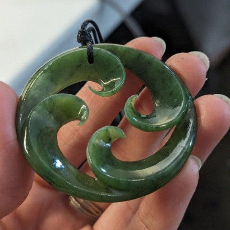 Polished Jade Circle Pendant On Adjustable Cord-Nature's Treasures