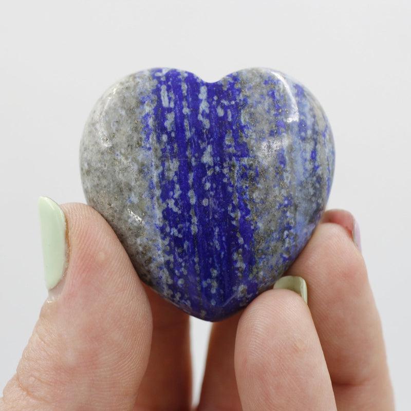 Polished Lapis Lazuli Heart 40 MM || Truth, Communication, Psychic Protection || Afghanistan-Nature's Treasures