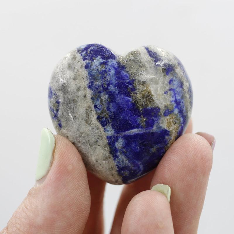 Polished Lapis Lazuli Heart 40 MM || Truth, Communication, Psychic Protection || Afghanistan-Nature's Treasures
