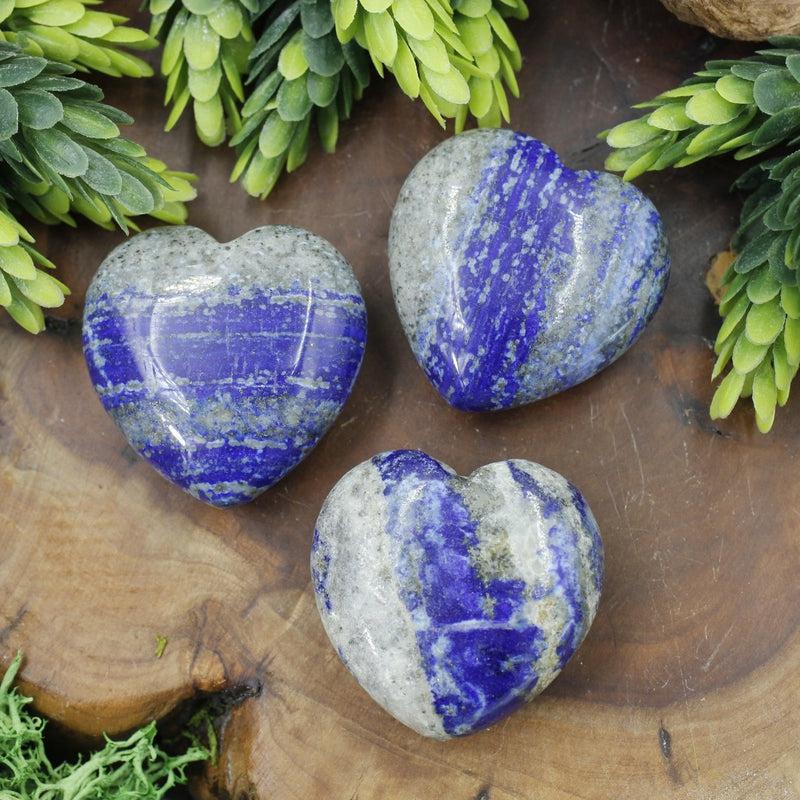 Polished Lapis Lazuli Heart 40 MM || Truth, Communication, Psychic Protection || Afghanistan