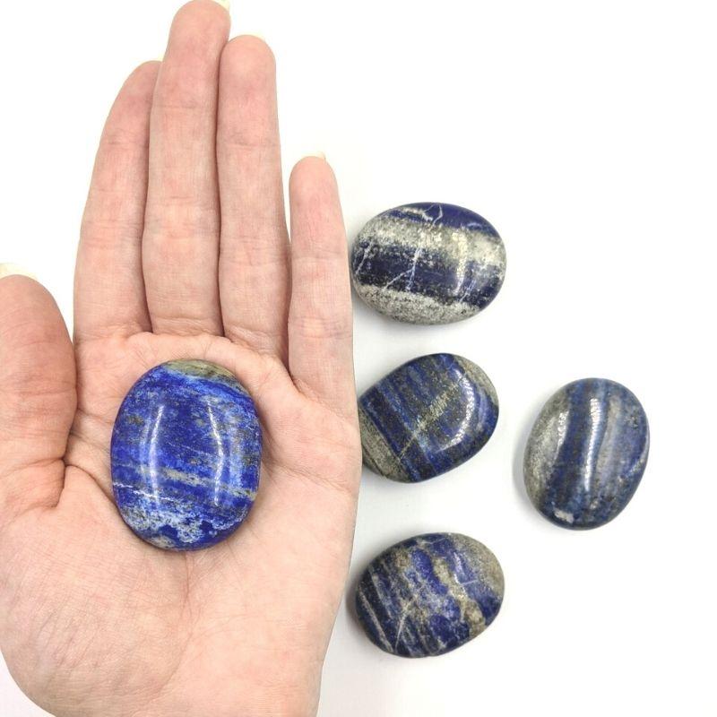 Polished Lapis Lazuli Palm Stones || Truth || Afghanistan-Nature's Treasures