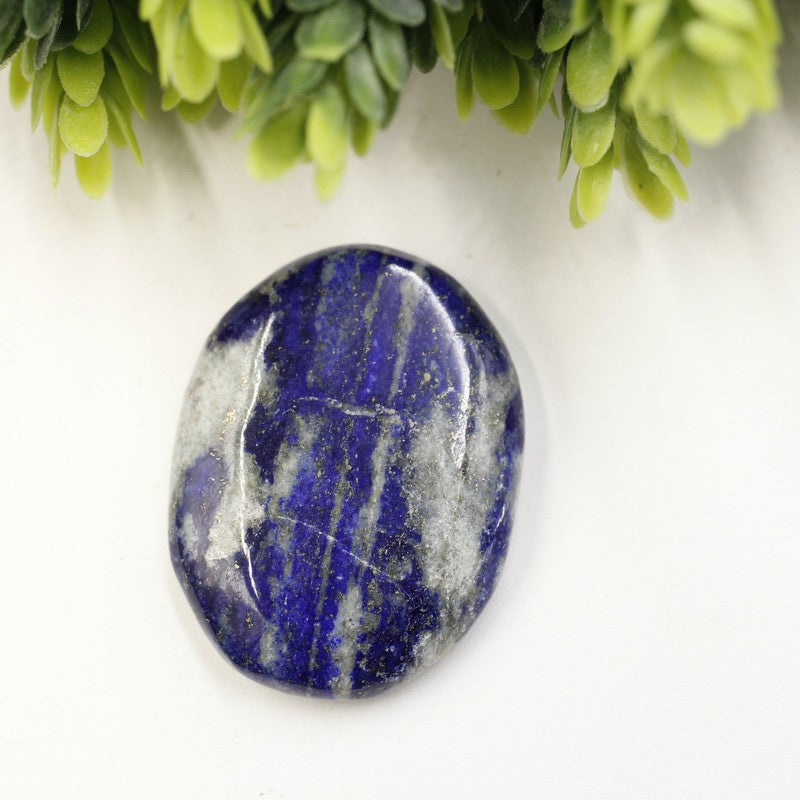 Polished Lapis Lazuli Palm Stones || Truth, Communication || India-Nature's Treasures