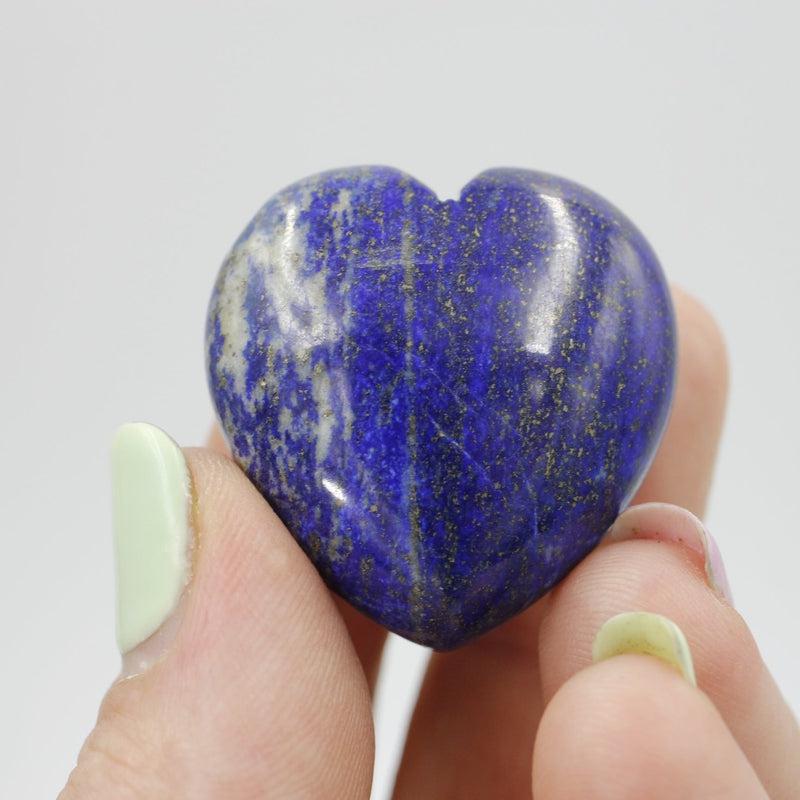 Polished Lapis Lazuli Pocket Heart 30 MM || Truth, Communication || Afghanistan-Nature's Treasures