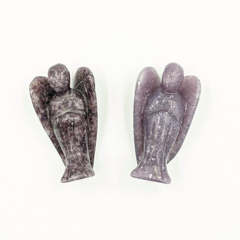 Polished Lepidolite Angel Carvings || Clearing Blockages || Brazil-Nature's Treasures