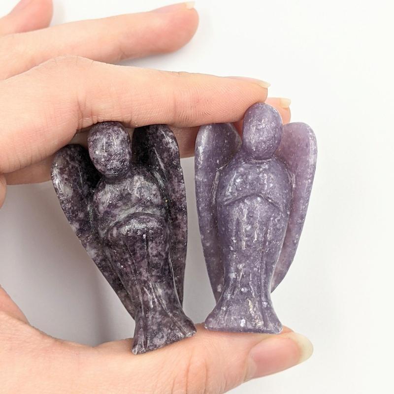 Polished Lepidolite Angel Carvings || Clearing Blockages || Brazil-Nature's Treasures