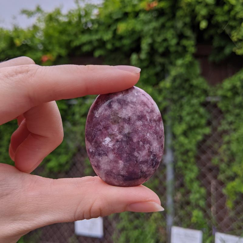 Polished Lepidolite Palm Stones || Stress Relief || Brazil-Nature's Treasures