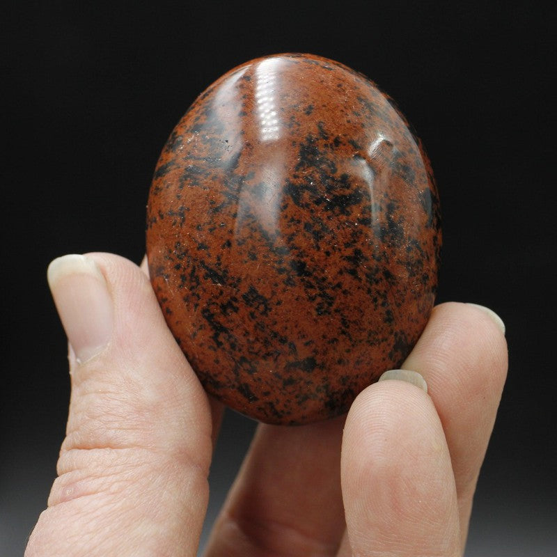 Polished Mahogany Glass Obsidian Palm Stones || India-Nature's Treasures