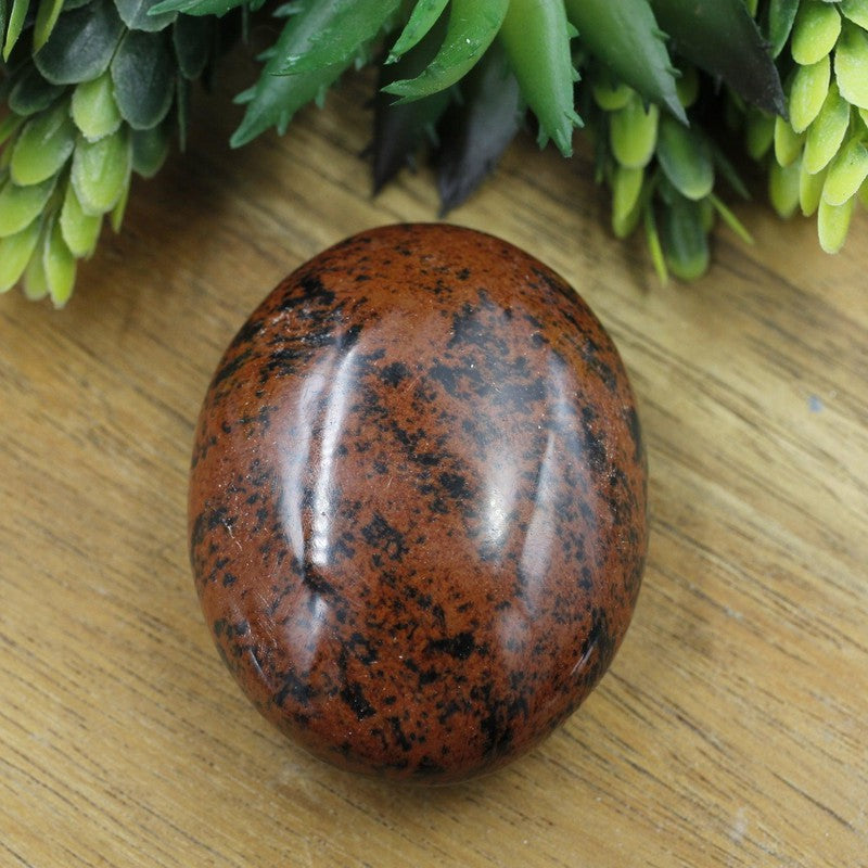 Polished Mahogany Glass Obsidian Palm Stones || India