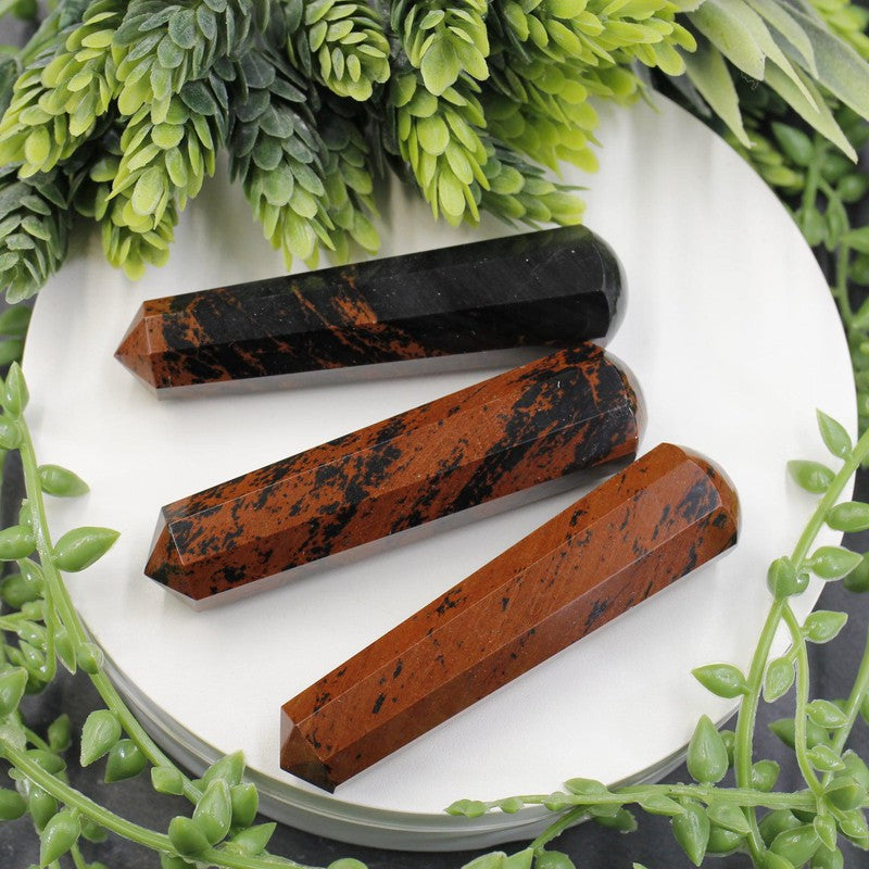 Polished Mahogany Obsidian Massage Point Tool || India-Nature's Treasures