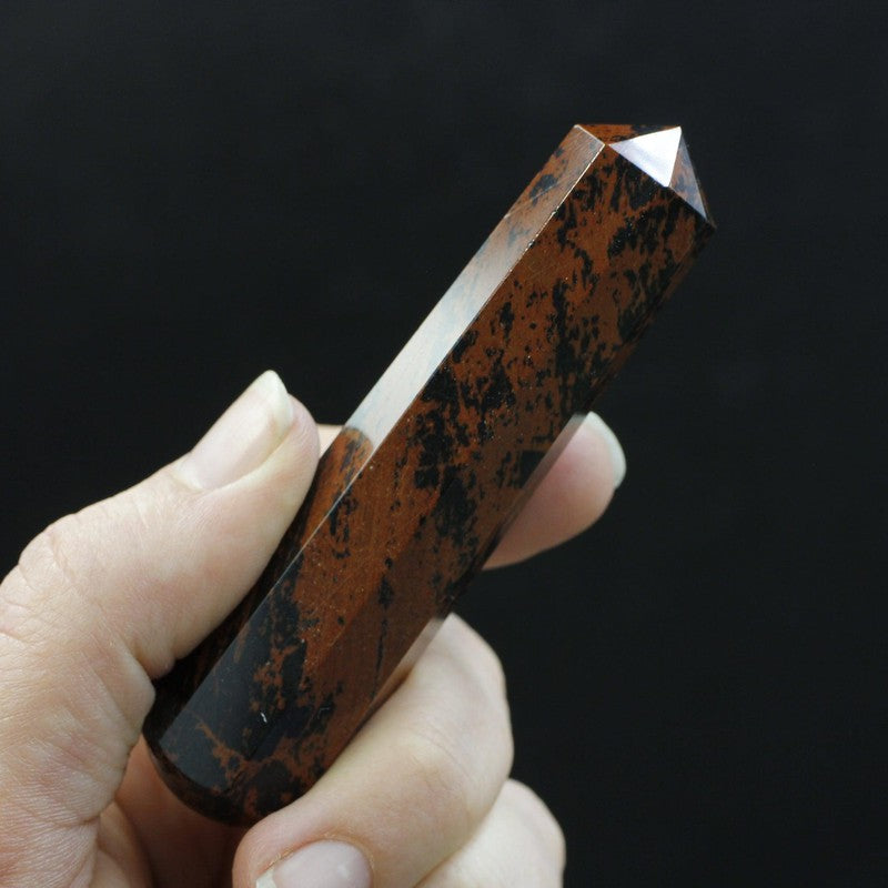 Polished Mahogany Obsidian Massage Point Tool || India-Nature's Treasures