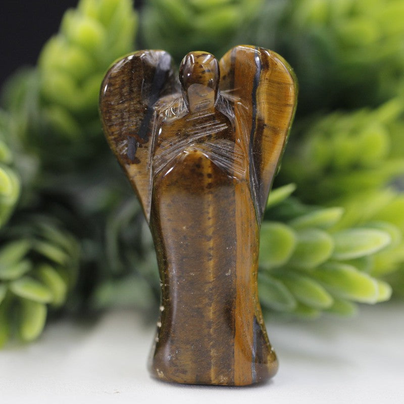 Polished Mini Yellow Tiger's Eye Angel Carvings || Balance-Nature's Treasures