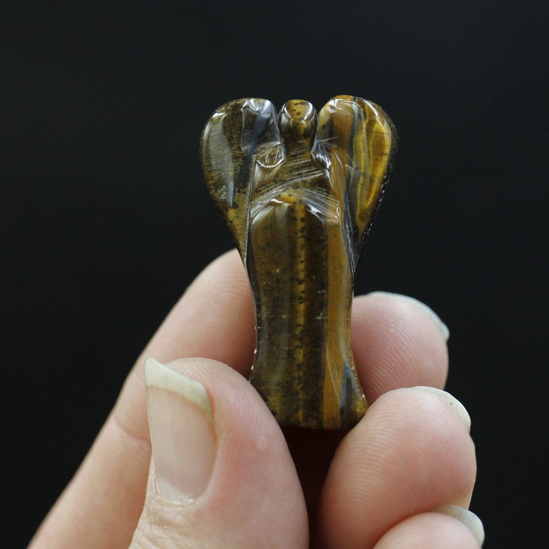 Polished Mini Yellow Tiger's Eye Angel Carvings || Balance-Nature's Treasures