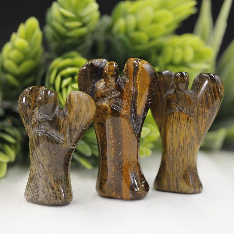 Polished Mini Yellow Tiger's Eye Angel Carvings || Balance-Nature's Treasures