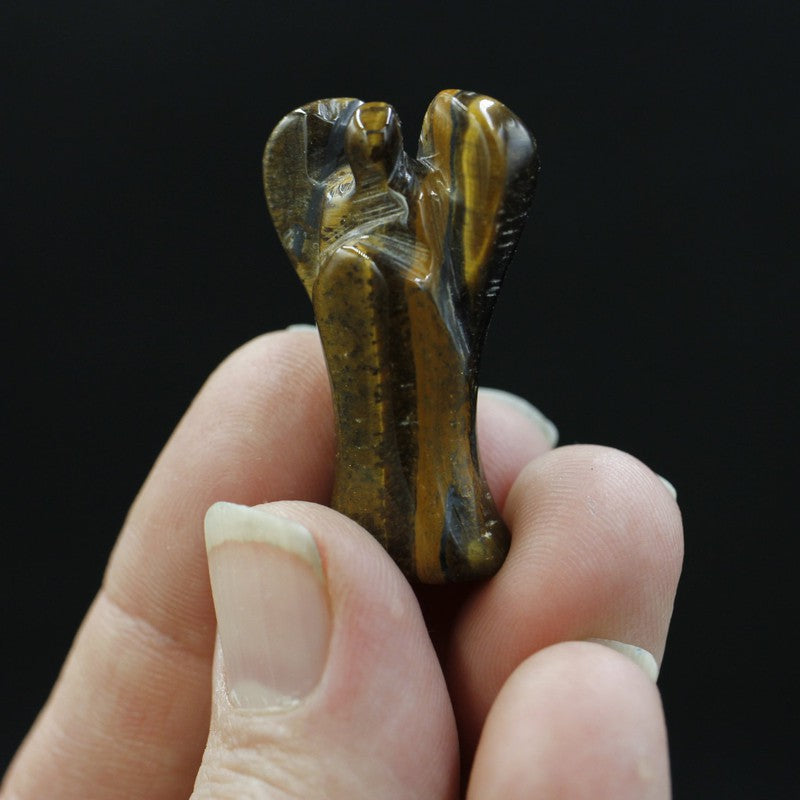 Polished Mini Yellow Tiger's Eye Angel Carvings || Balance-Nature's Treasures