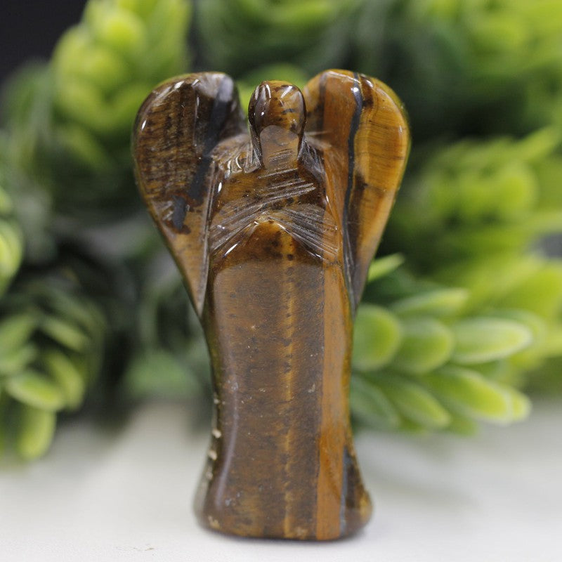 Polished Mini Yellow Tiger's Eye Angel Carvings || Balance-Nature's Treasures