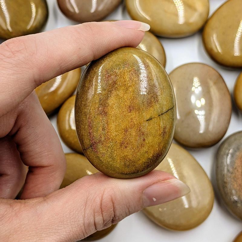 Polished Moonstone Palm stones || Kundalini Energy || India-Nature's Treasures
