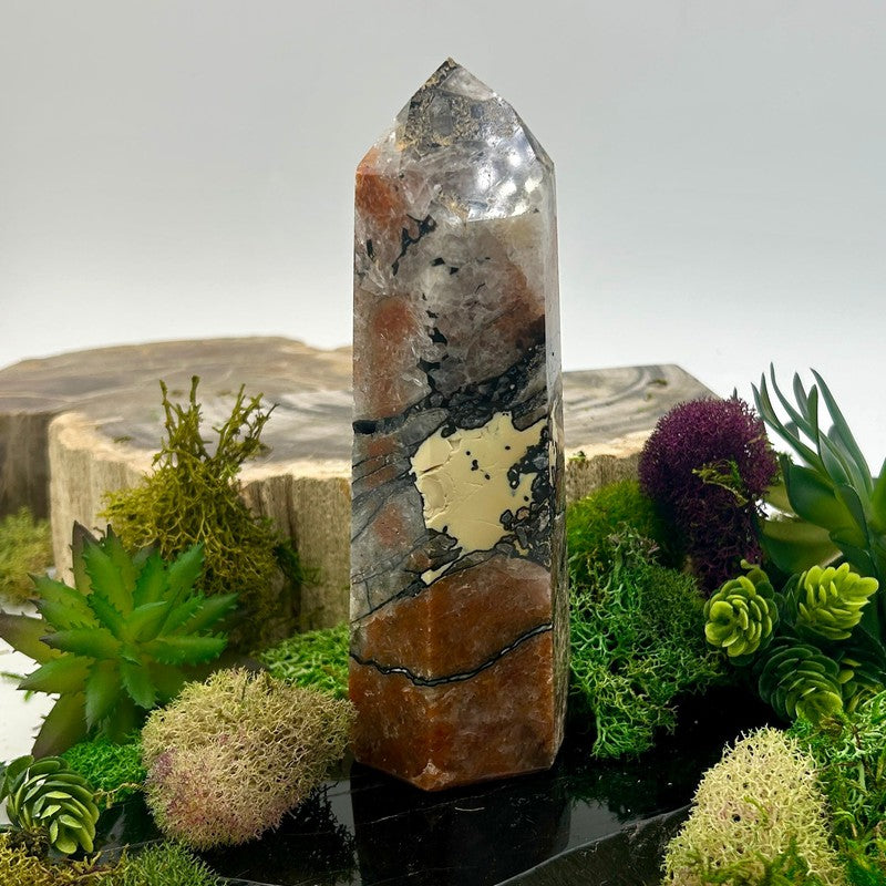 Polished Mosaic Chalcedony & Quartz Tower Points || Brazil-Nature's Treasures