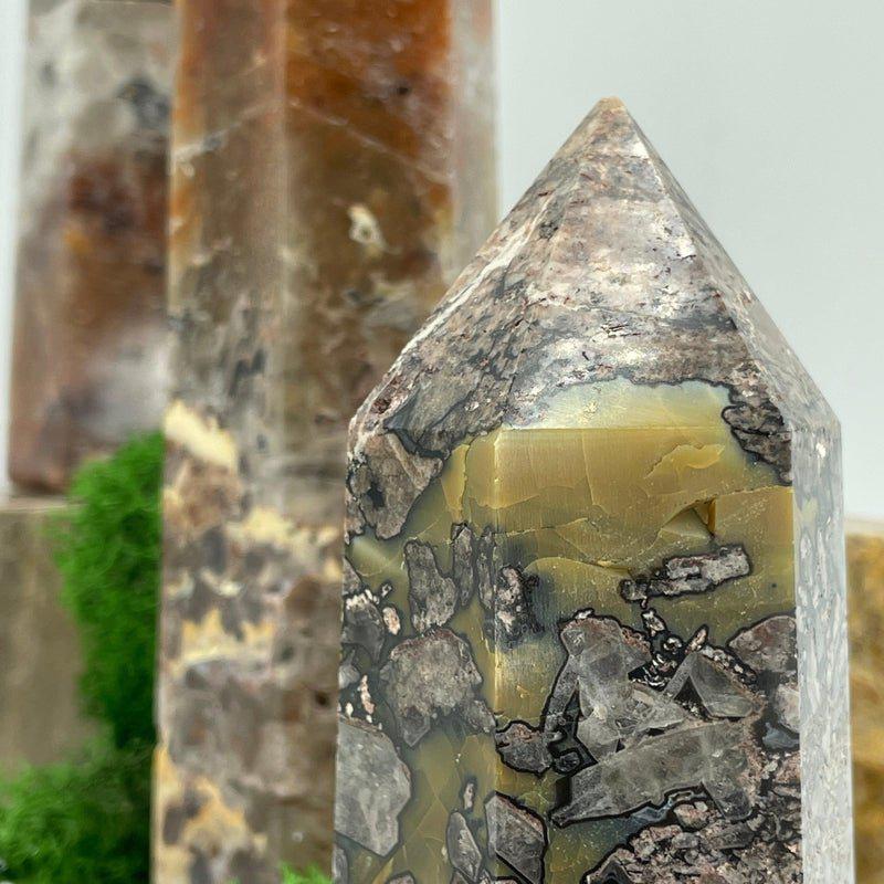 Polished Mosaic Chalcedony & Quartz Tower Points || Brazil-Nature's Treasures