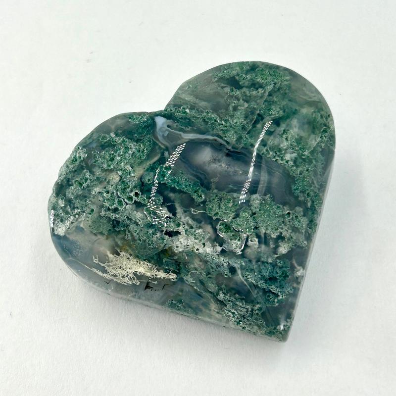 Polished Moss Agate Heart 57MM || Trunk Show-Nature's Treasures