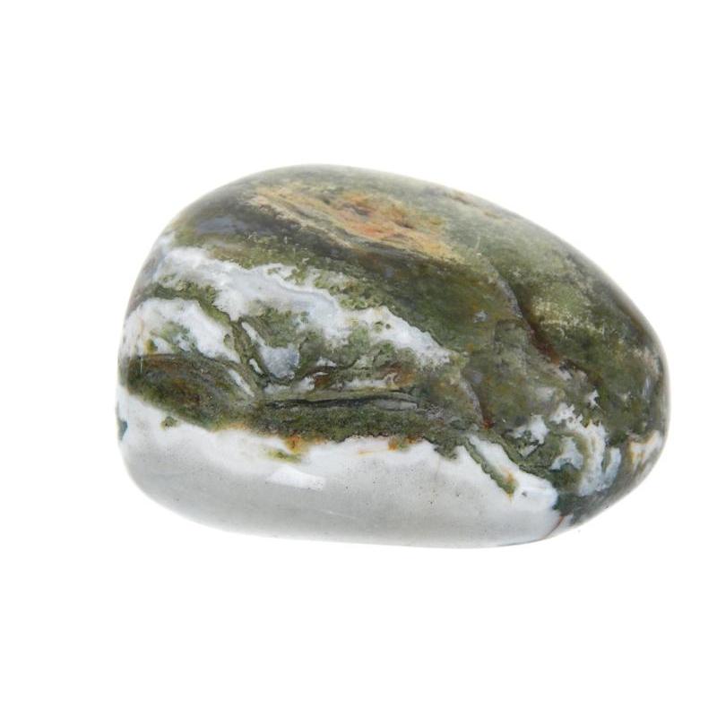 Polished Moss Agate Massage Stone Tool || Balance