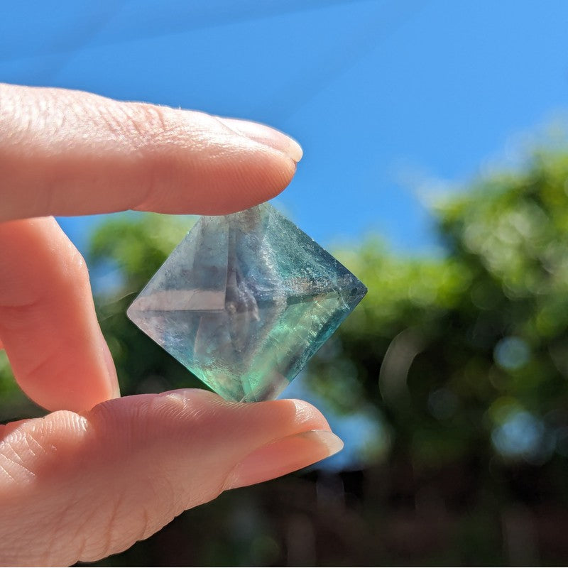 Polished Natural Fluorite Octahedron Carvings || Balance-Nature's Treasures