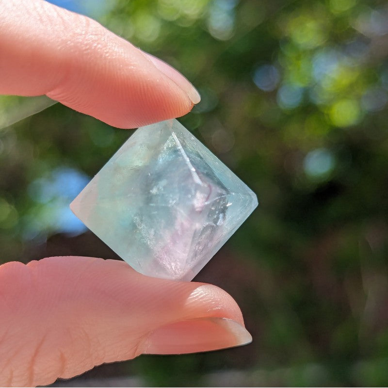 Polished Natural Fluorite Octahedron Carvings || Balance-Nature's Treasures