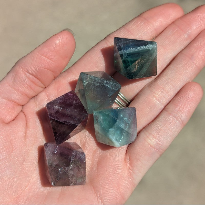 Polished Natural Fluorite Octahedron Carvings || Balance-Nature's Treasures