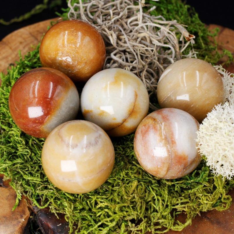 Polished Natural Moonstone Spheres || India-Nature's Treasures