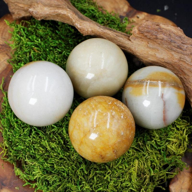 Polished Natural Moonstone Spheres || India-Nature's Treasures