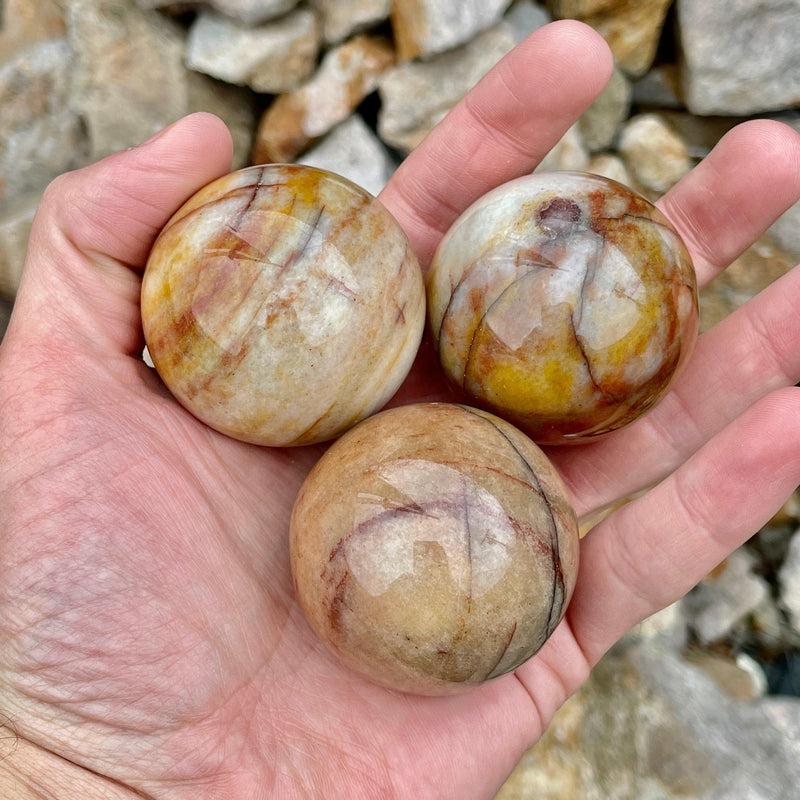 Polished Natural Moonstone Spheres || India-Nature's Treasures