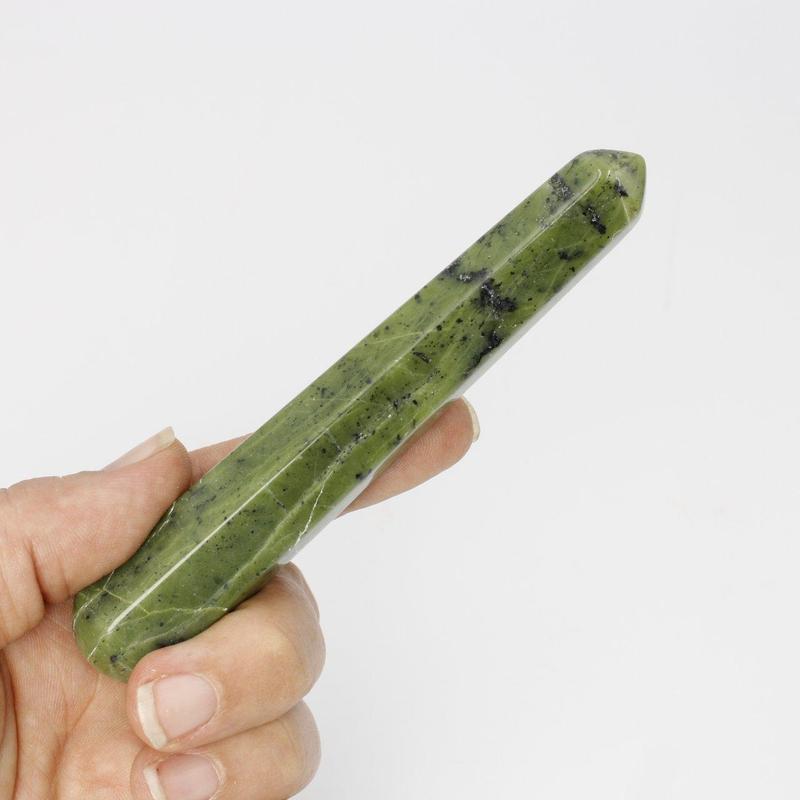 Polished Nephrite Jade Massage Point Tool || Emotional Healing