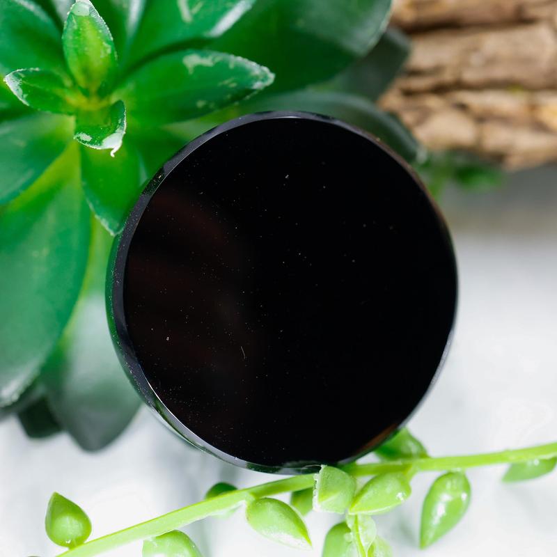 Polished Obsidian Glass Scrying Mirror Disc || Mexico-Nature's Treasures