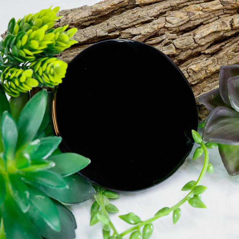 Polished Obsidian Glass Scrying Mirror Disc || Mexico-Nature's Treasures