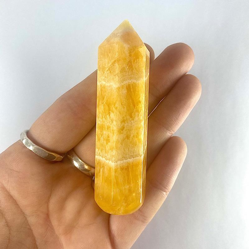 Polished Orange Calcite Massage Point || Massage Tool-Nature's Treasures