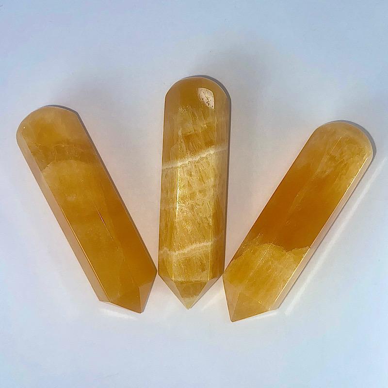 Polished Orange Calcite Massage Point || Massage Tool-Nature's Treasures