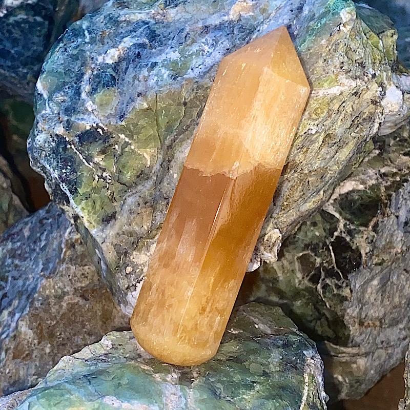 Polished Orange Calcite Massage Point || Massage Tool-Nature's Treasures